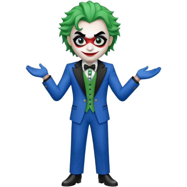 Un joker bleu et noir  emoji
