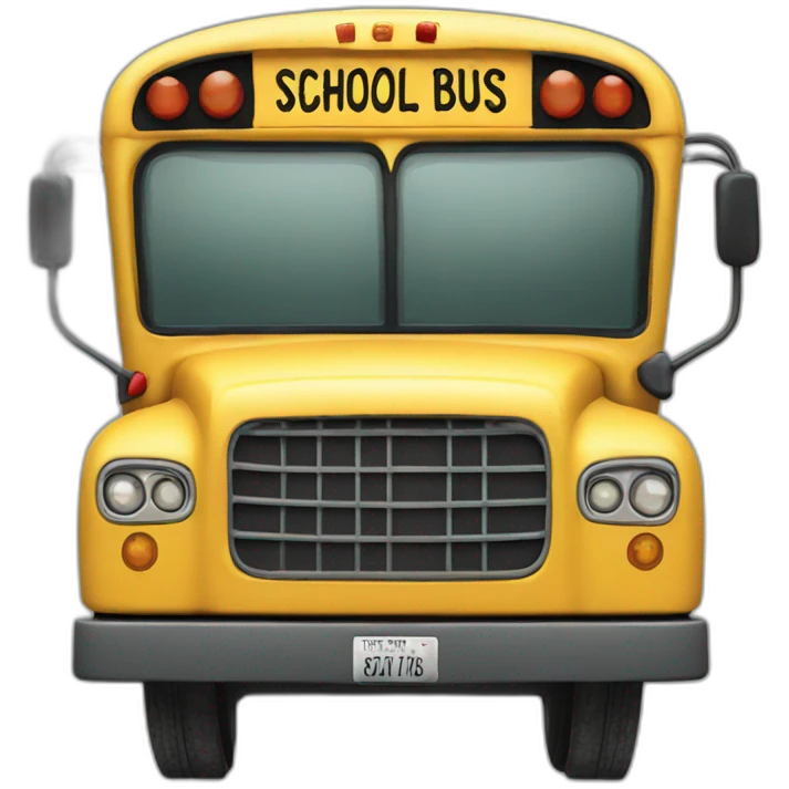 sad school bus waving emoji