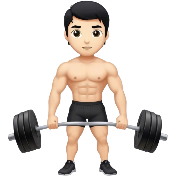 Gym man black hair emoji