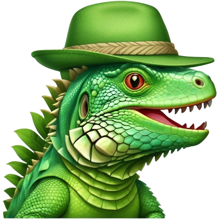 Iguana with a hat emoji