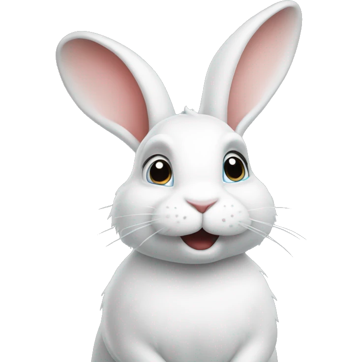 The white rabbit looks up emoji