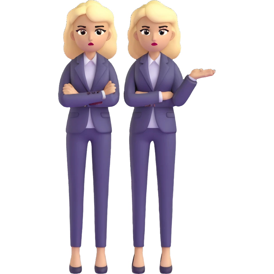 full body angry blonde profesora without glasses, blonde hair emoji