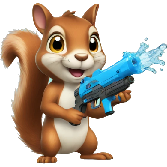squirrel with a water gun emoji