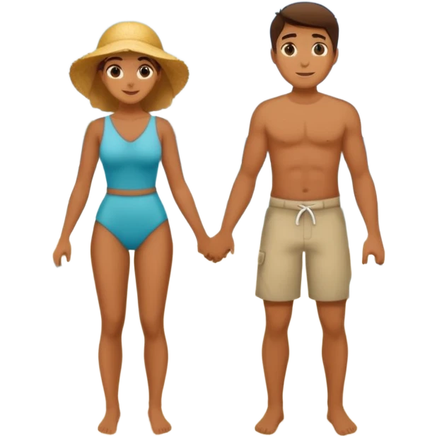 Couple looking for sand dollars  emoji