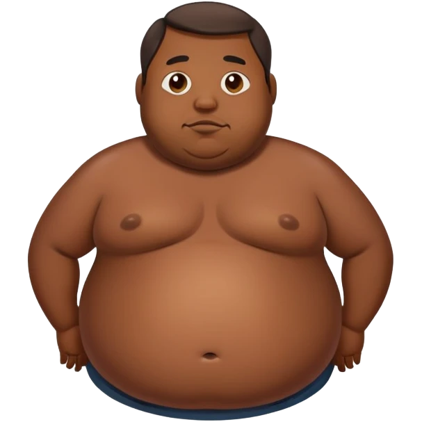 Fat tan man with big stomach emoji