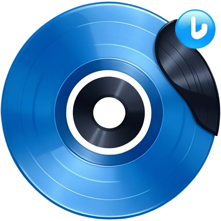 all blue Vinyl Record black inner first circle  emoji