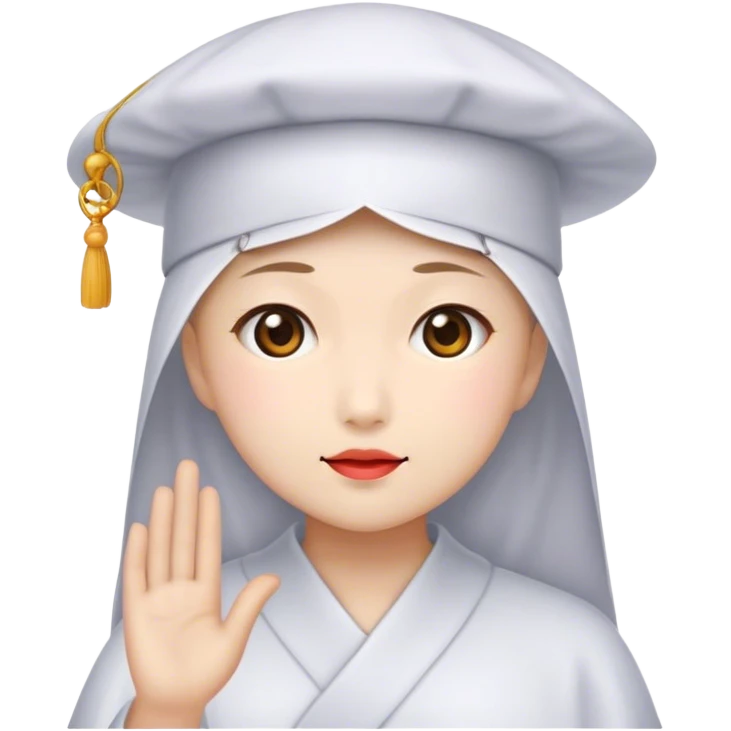 带熊帽子亚洲女孩 emoji