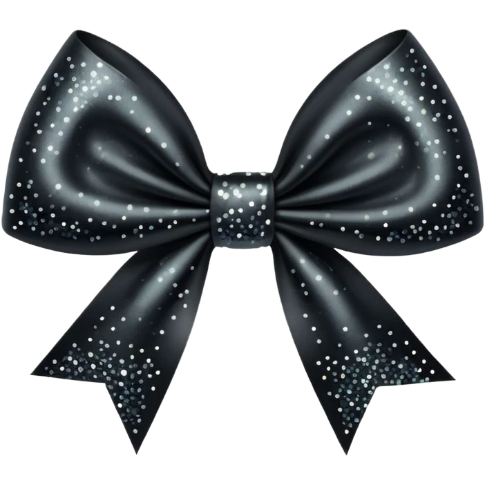 black sparkling bow emoji