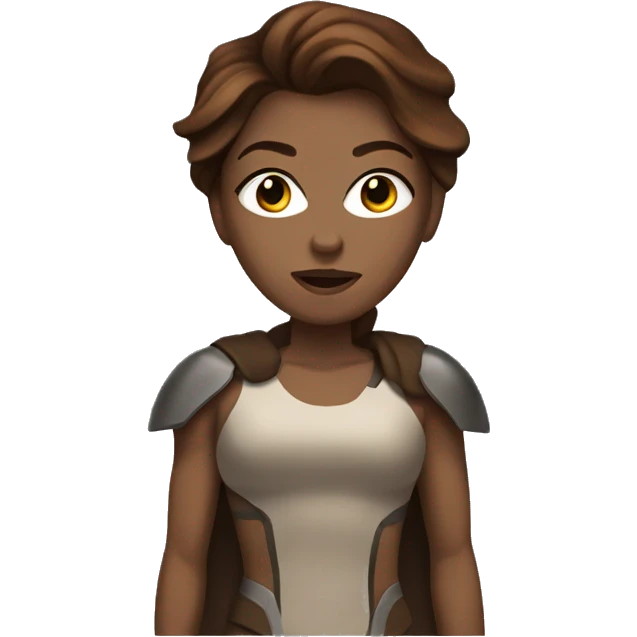 ironwoman with brown hair and mask emoji