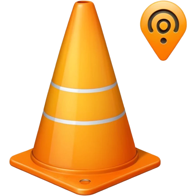 Cono naranja de señalización emoji