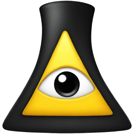 yellow triangle with one eye, a black top hat and a black bow emoji