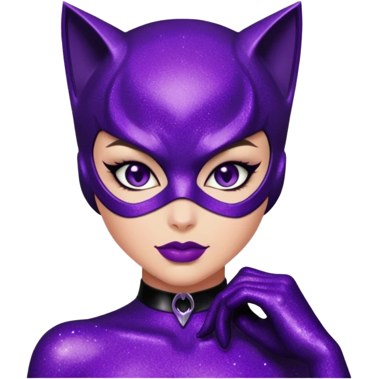 glitter purple Cat woman sexy emoji