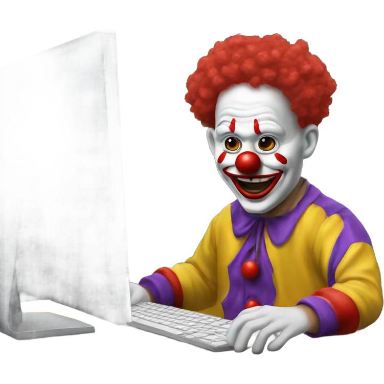clown at the computer emoji