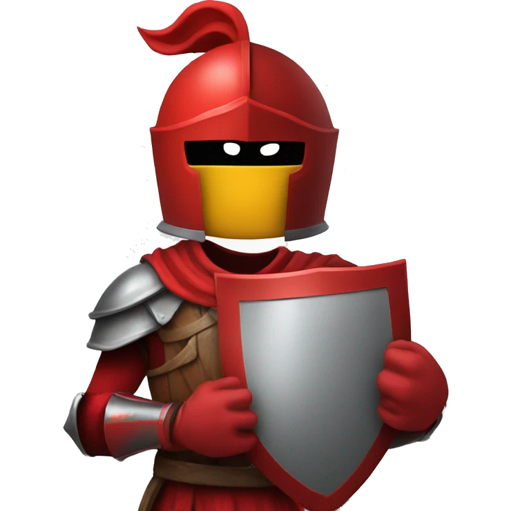 Red Knight holding a shield with a basketball on it emoji