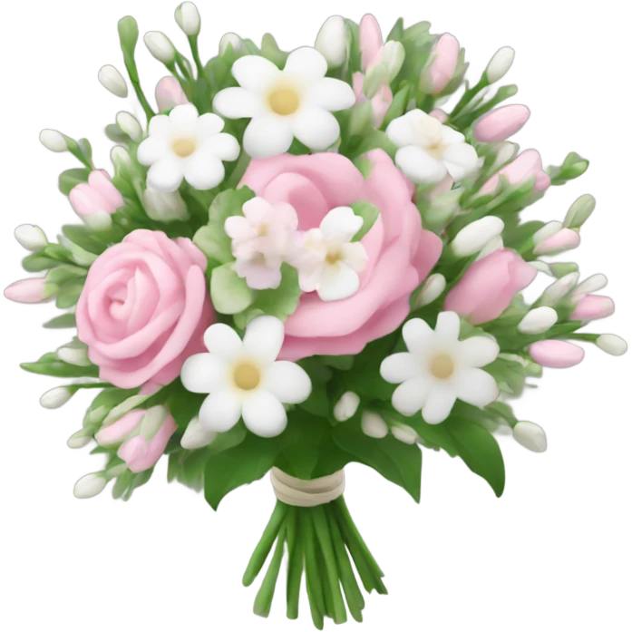 bouquet of white and pink flowers  emoji