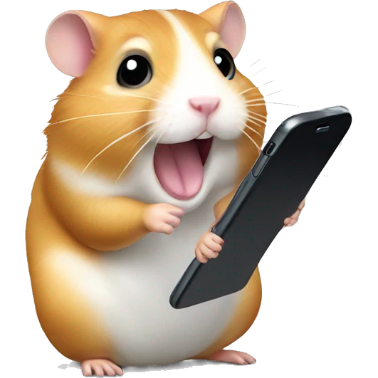 hamster calls on the smartphone emoji