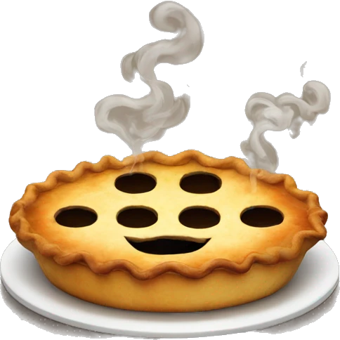 Pie smoking and oozing emoji