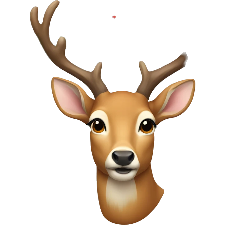 a deer with a garland on its horns emoji