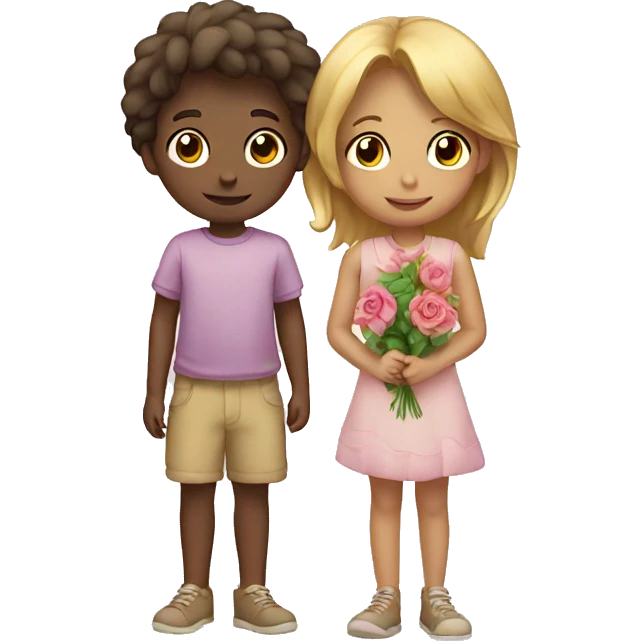 Boy and girls flower emoji