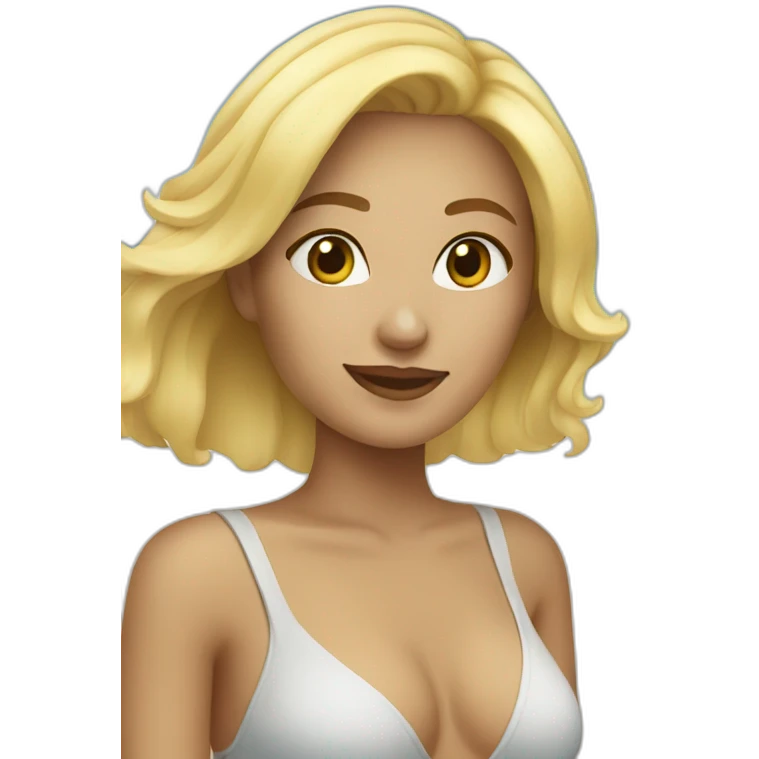 Blonde woman on the beach emoji