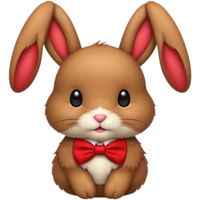 brown bunny with red bowtie emoji