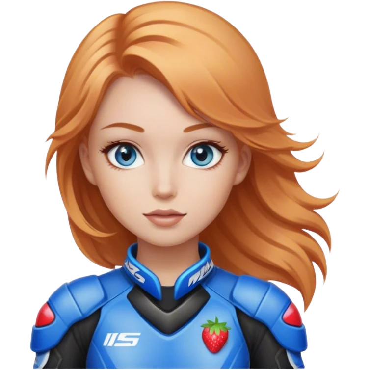 Motorcross girl strawberry blonde blue eyes emoji