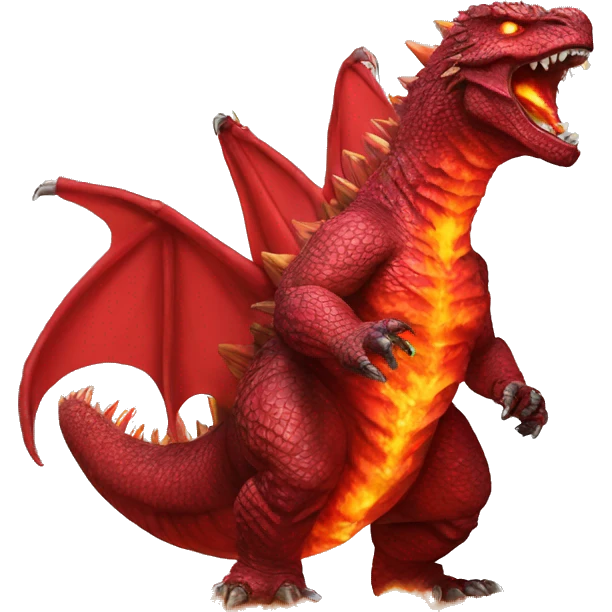 red godzilla breathing fire emoji