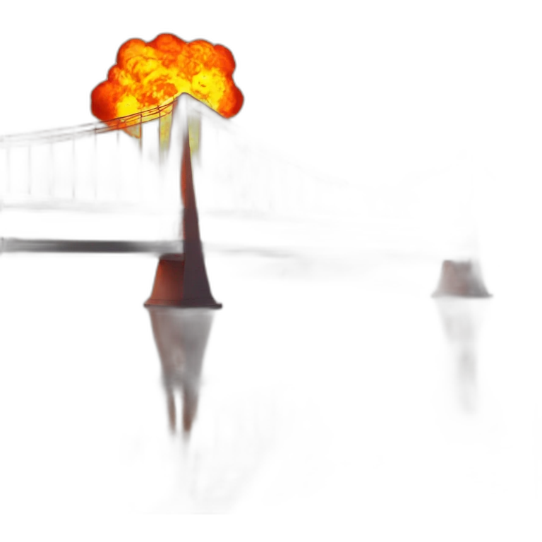 Kerch bridge on fire emoji
