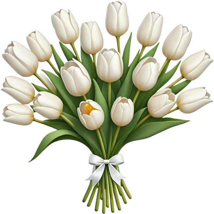 white tulip bouquet  emoji
