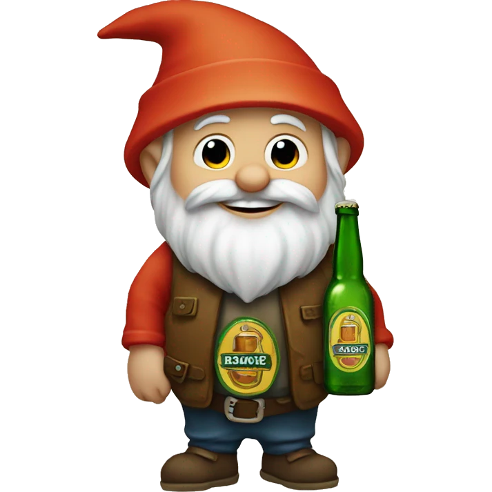 gnome with beer bottle emoji