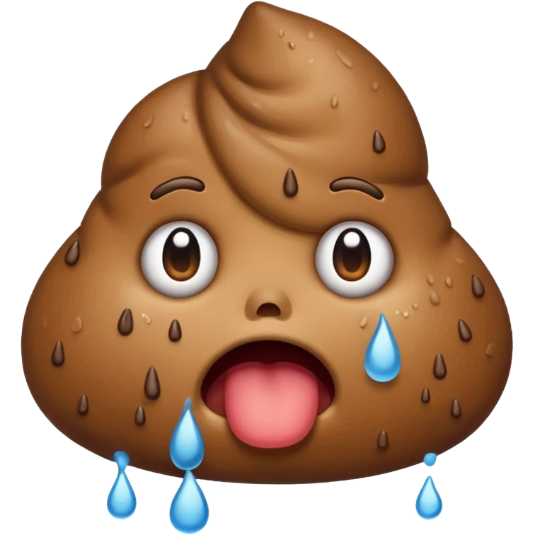a poop crying emoji
