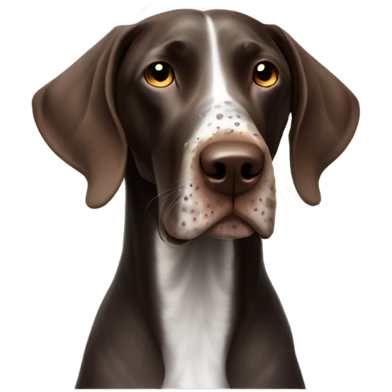 German shorthair with party horn and confetti emoji