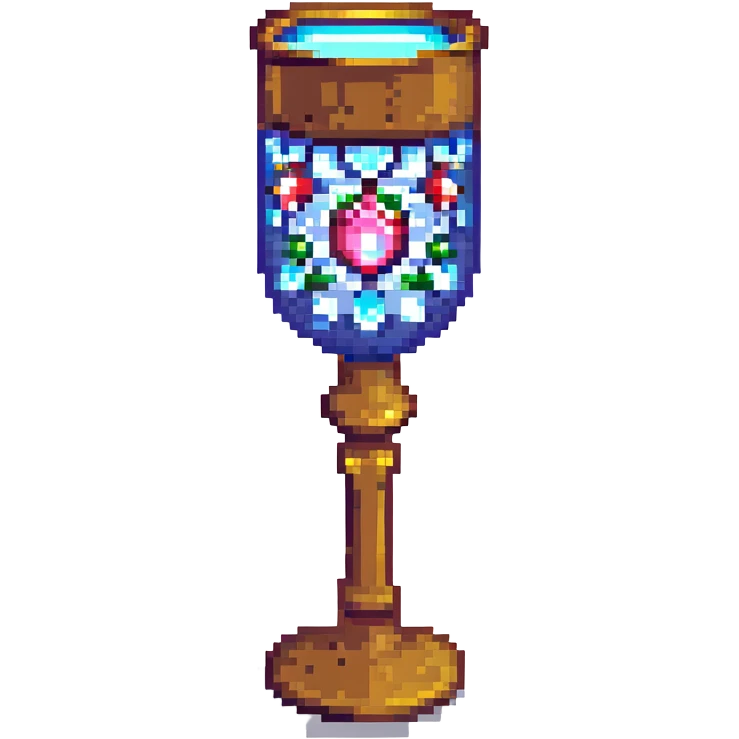 holy grail, ancient jeweled goblet, shining emoji