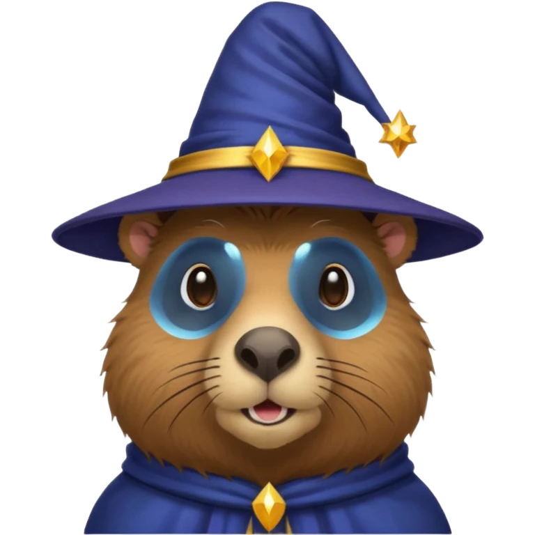 Capybara head with wizard hat emoji