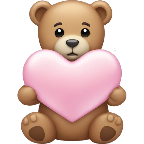 Light pink heart with teddy bear emoji