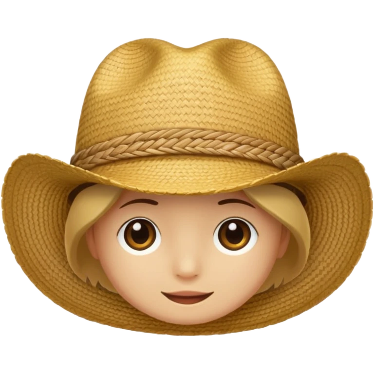 کلاه حصیری ساده emoji