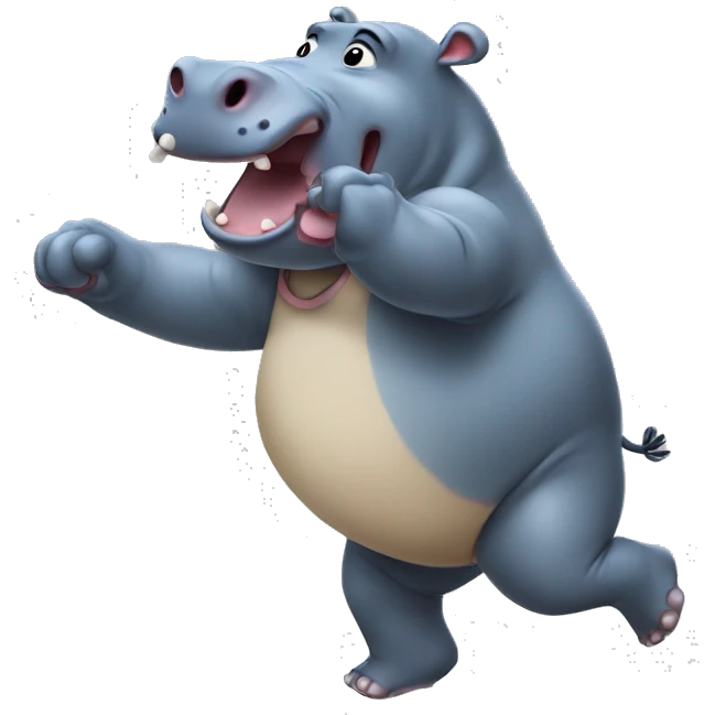 Hippo dancing emoji