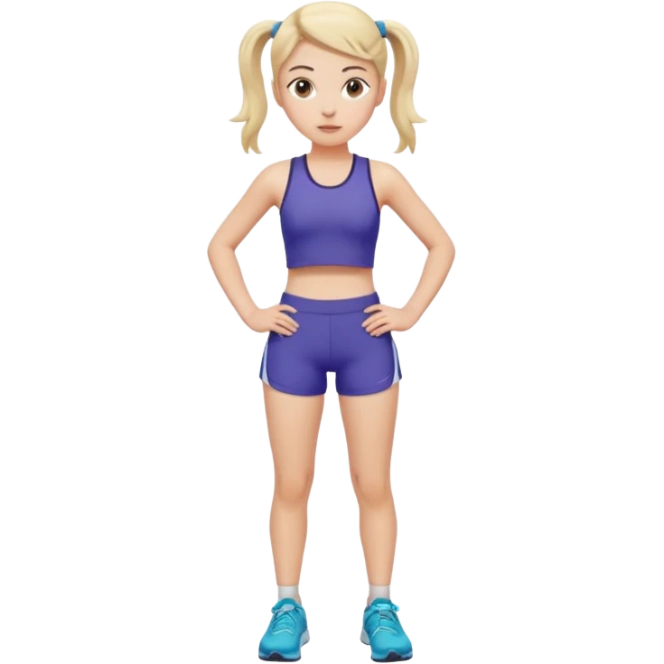 готова бігти, руки в боки, дівчинка emoji