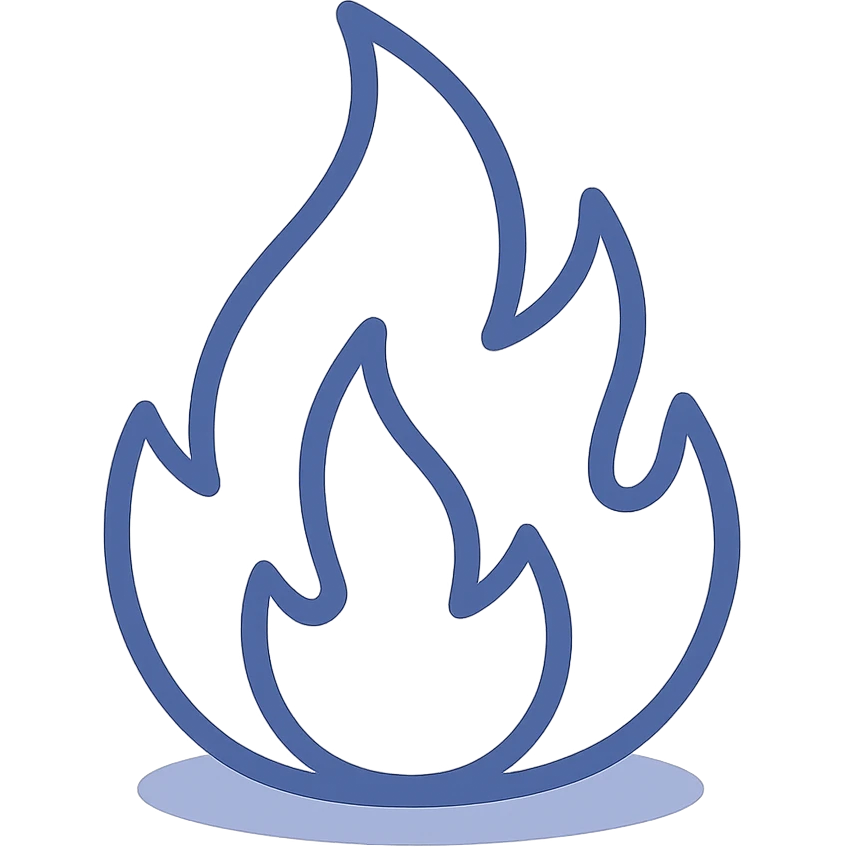 white fire, stylized, glowing style emoji