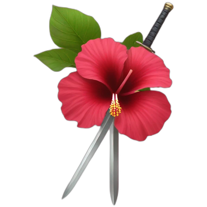 Hibiscus with protection of 2 swords emoji