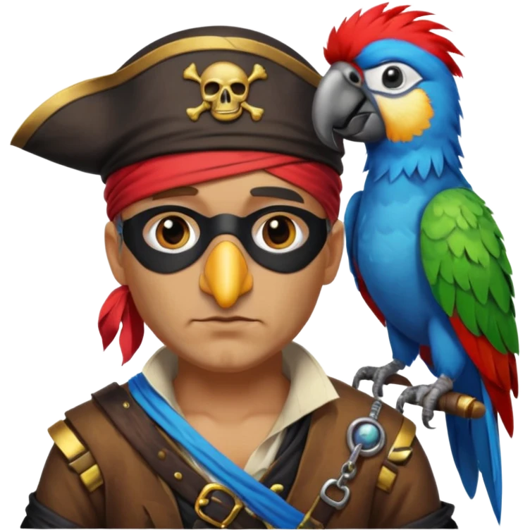 pirate and parrot emoji