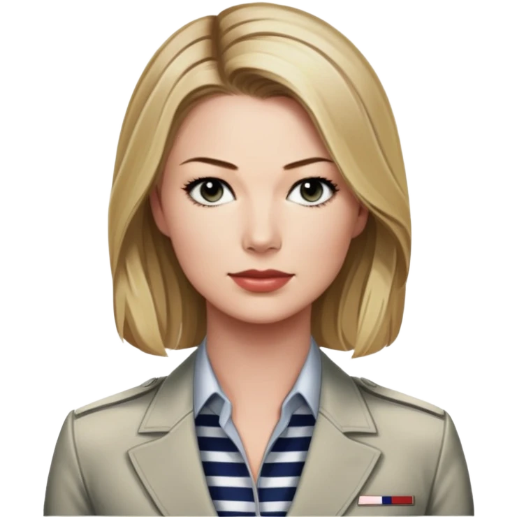 Emily VanCamp is sharon carter in captain america civil war, wear striped shirt unbuttoned suit emoji