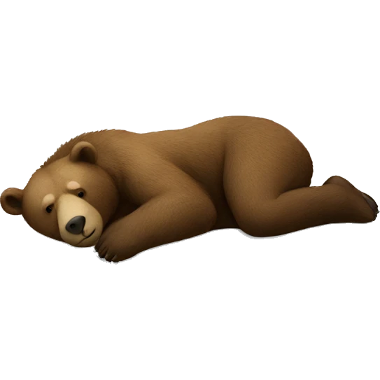 A bear laying on top of a man emoji