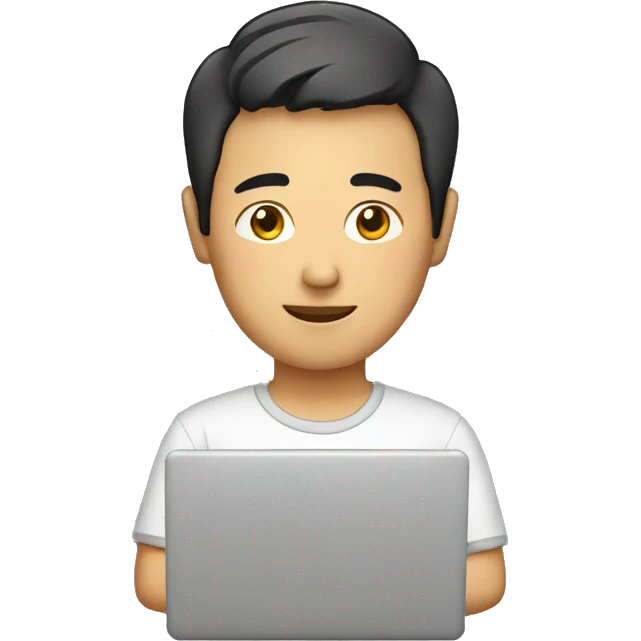 asian man with a laptop emoji