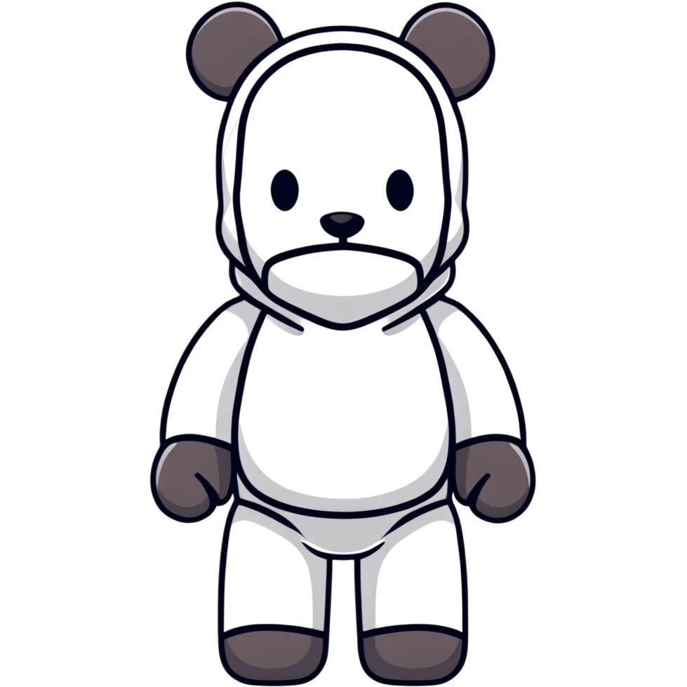 cute bearbrick collectible toy wearing a balaclava emoji