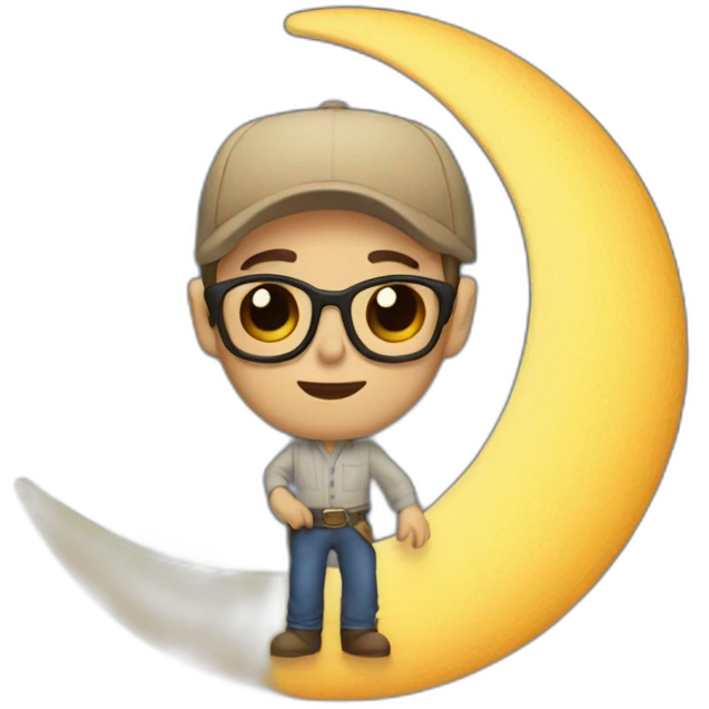 Hombre en la luna cerca del sol emoji