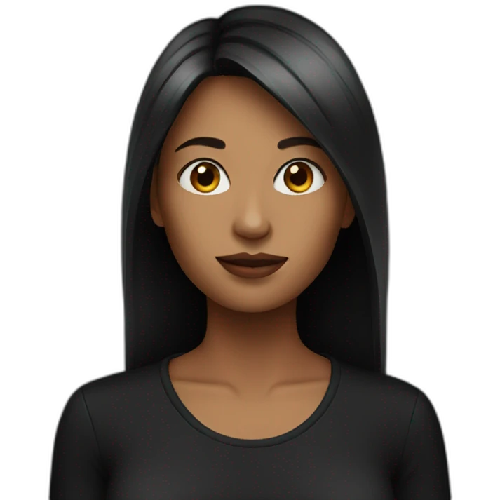 Women with black shirt emoji