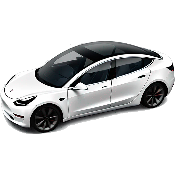 white tesla model 3 perfomance 2023 emoji