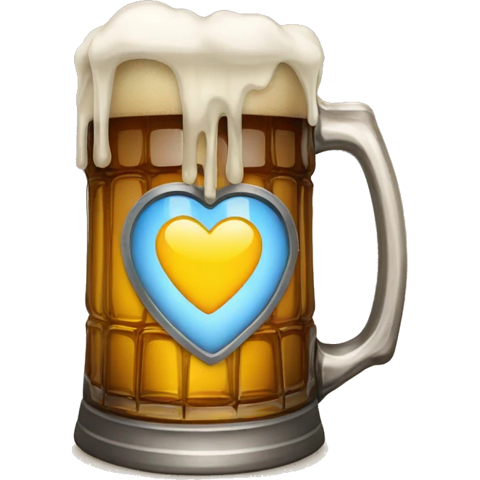 A heart inside a stein of beer emoji
