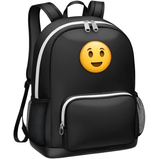 sac a dos de sport noir sans motif et uni emoji